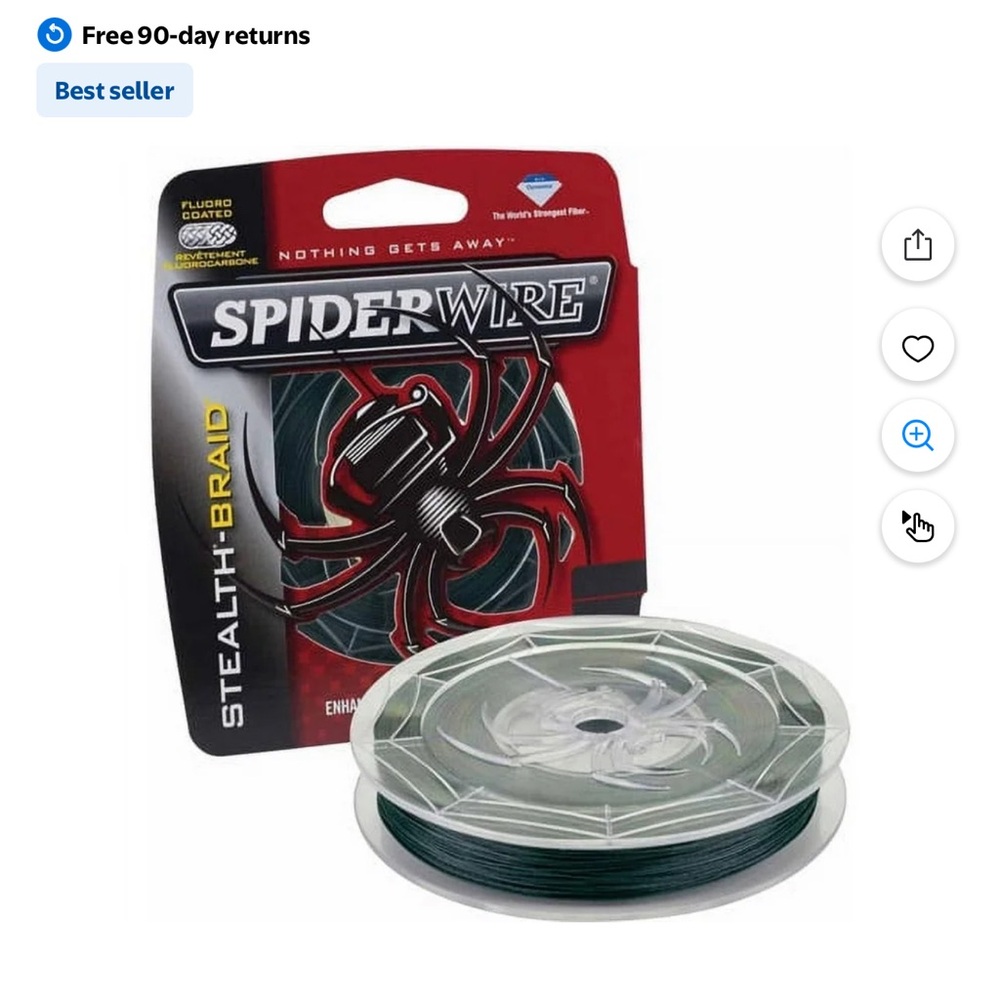 Spiderwire Stealth Braid Superline 50lb 125yd Moss Green 0.014 in Avg Diameter